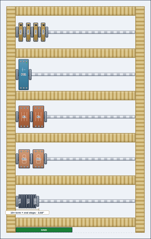 Compact machine control panel layout