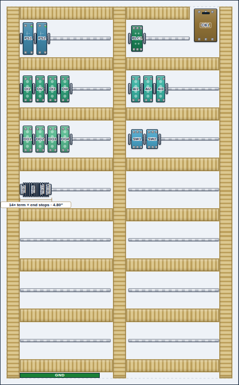 PLC automation panel layout